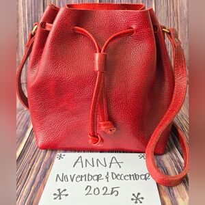 BNNU! Portland Leather Goods Small Bucket Bag In Chili Red
